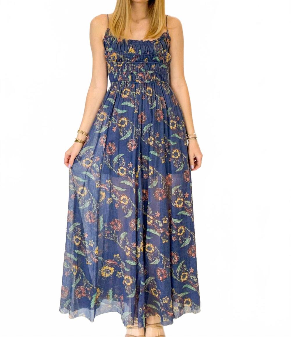 NEW FREE PEOPLE ciella printed maxi dress in new england combo